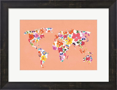 Framed Bright World - No Words Peach Print