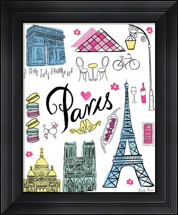 Framed Travel Paris White Print