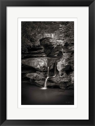 Framed Upper Falls Old Mans Cave BW Print