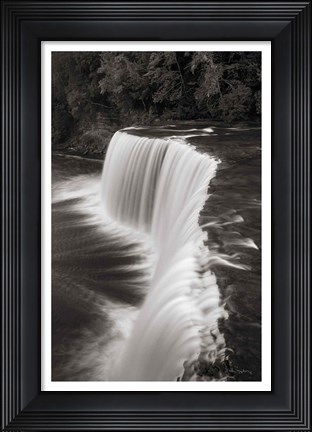 Framed Tahquamenon Falls Michigan II BW Print