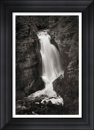 Framed Miners Falls Michigan BW Print