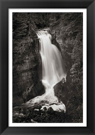 Framed Miners Falls Michigan BW Print