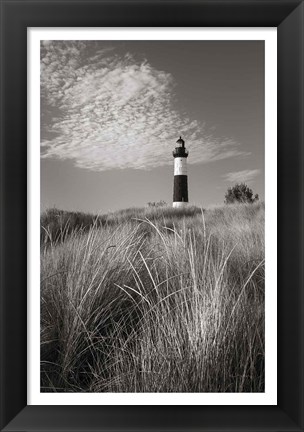 Framed Big Sable Point Lighthouse I BW Print