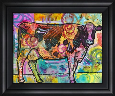 Framed Cow - Mooove Over Rover Print