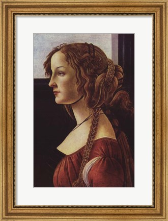 Framed Portrait of Simonetta Vespucci Print
