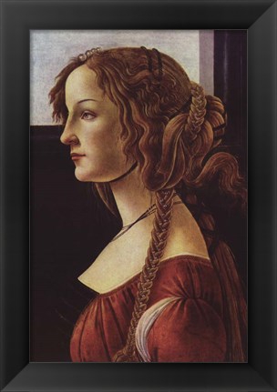 Framed Portrait of Simonetta Vespucci Print