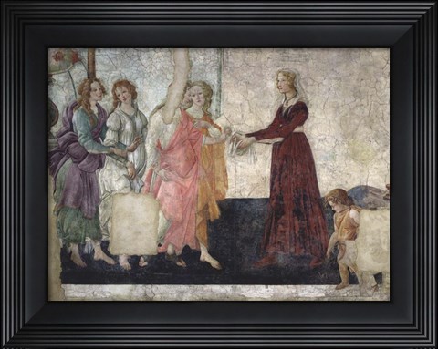 Framed Venus and the Graces Offering Gifts to a Young Girl Print