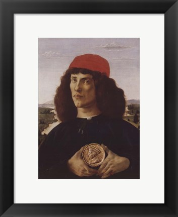 Framed Portrait of a Man with a Medal of Cosimo the Elder Print