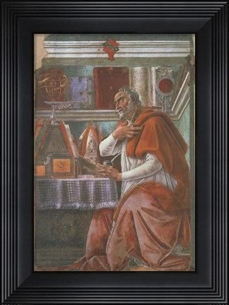 Framed Saint Augustine in his Cell Print