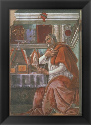 Framed Saint Augustine in his Cell Print