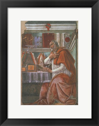 Framed Saint Augustine in his Cell Print