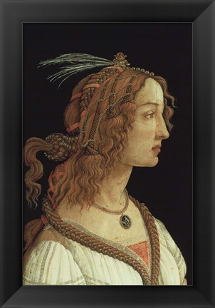 Framed Portrait of a Young Woman, 1485 Print