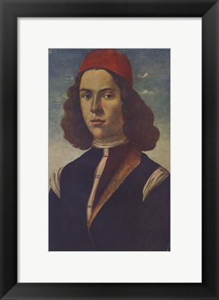 Framed Portrait of a Young Florentine Nobleman Print