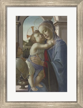 Framed Virgin and Child with an Angel, 1475-85 Print