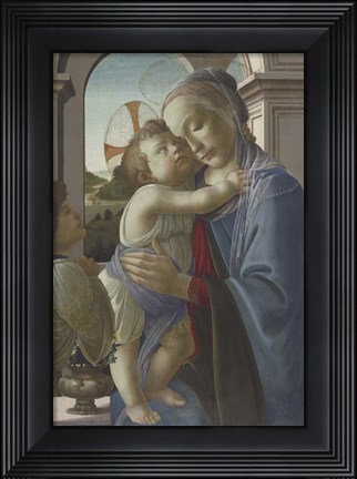 Framed Virgin and Child with an Angel, 1475-85 Print
