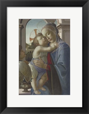 Framed Virgin and Child with an Angel, 1475-85 Print