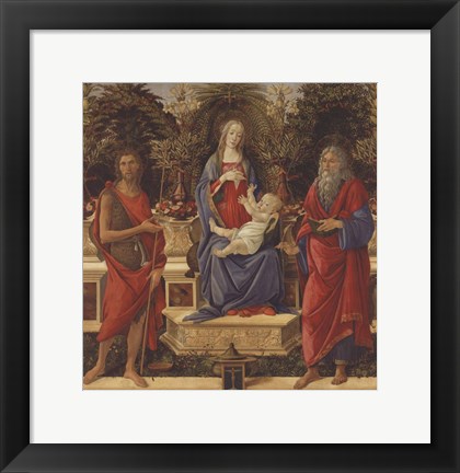 Framed Enthroned Madonna with Child and Saints Print