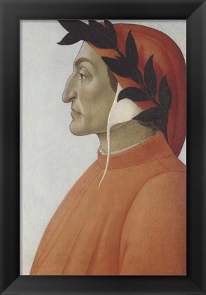 Framed Portrait of Dante Alighieri Print