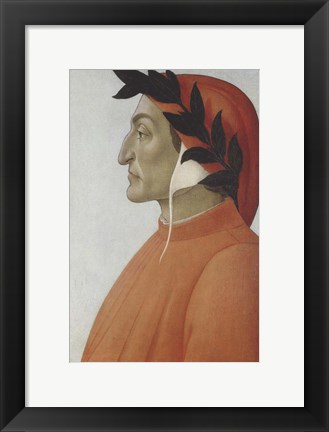 Framed Portrait of Dante Alighieri Print