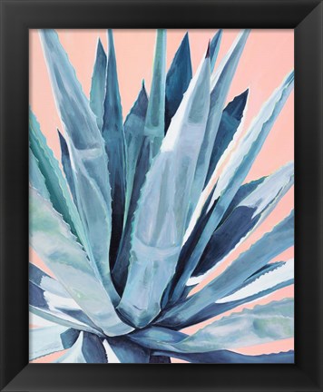 Framed Agave with Coral Print