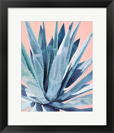 Framed Agave with Coral Print