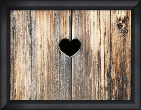 Framed Heart in Wood Print