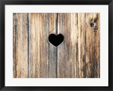 Framed Heart in Wood Print