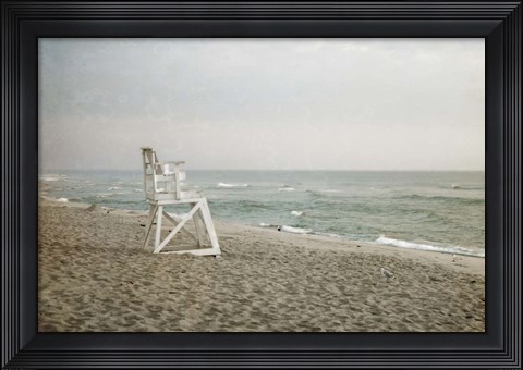 Framed Lifeguard Chair at Dawn Print