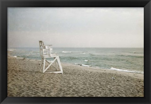 Framed Lifeguard Chair at Dawn Print