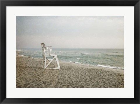 Framed Lifeguard Chair at Dawn Print