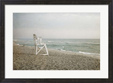 Framed Lifeguard Chair at Dawn Print