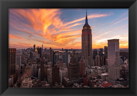 Framed 9-11 New York Sunset 2 Print