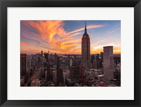 Framed 9-11 New York Sunset 2 Print