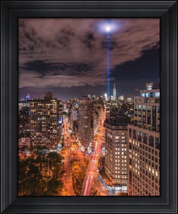 Framed Tribute Lights Flatiron District Print