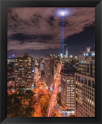 Framed Tribute Lights Flatiron District Print