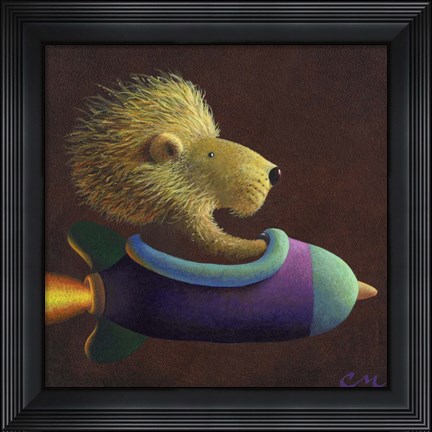 Framed Rocket Lion Print