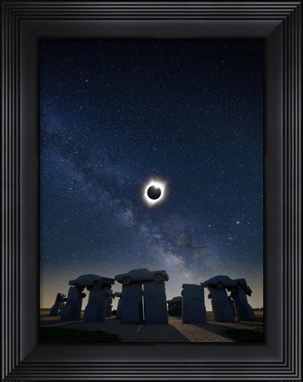 Framed Eclipse at Carhenge Print