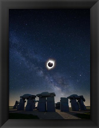 Framed Eclipse at Carhenge Print