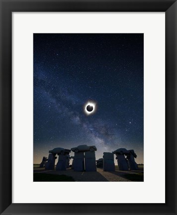 Framed Eclipse at Carhenge Print