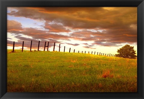 Framed Fenceline, South Dakota Print