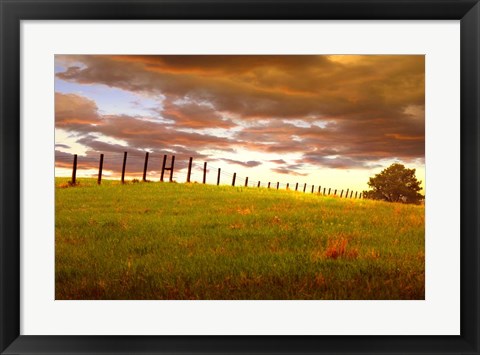 Framed Fenceline, South Dakota Print