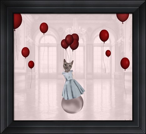 Framed Ball with Balloons Print