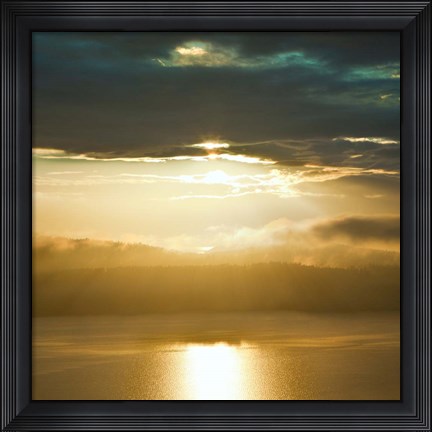 Framed Orcas Sunset 1 Print