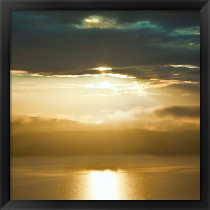 Framed Orcas Sunset 1 Print