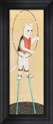 Framed Cat on Stilts Print