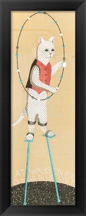 Framed Cat on Stilts Print