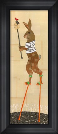 Framed Rabbit on Stilts Print
