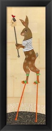 Framed Rabbit on Stilts Print