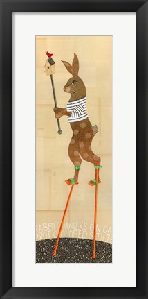 Framed Rabbit on Stilts Print