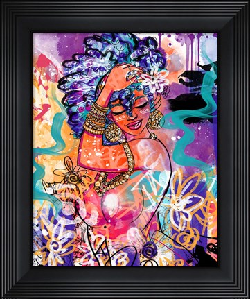 Framed Gold Flowers Print